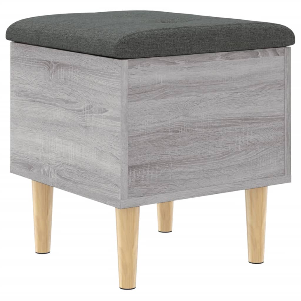 Sitzbank mit Stauraum Grau Sonoma 42x42x46 cm Holzwerkstoff