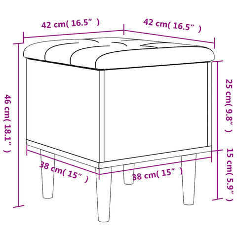 Sitzbank mit Stauraum Braun Eichen-Optik 42x42x46 cm