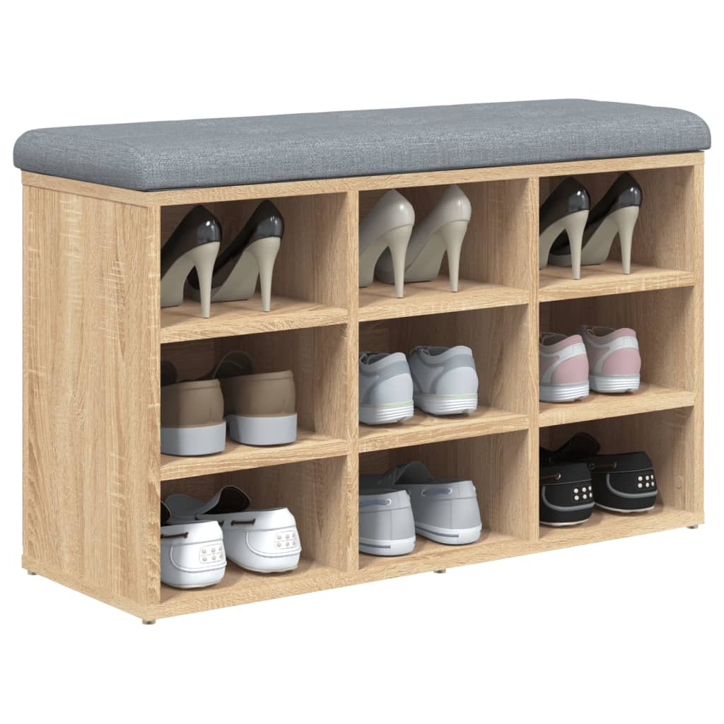 Schuhbank Sonoma-Eiche 82x32x50 cm Holzwerkstoff