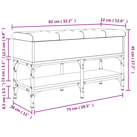 Schuhbank Schwarz 82x32x45 cm Holzwerkstoff