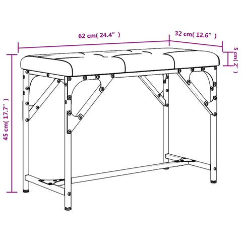 Essbank Schwarz 62x32x45 cm Stahl und Kunstleder