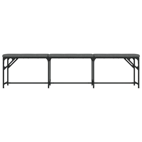 Essbank Dunkelgrau 186x32x45 cm Stahl und Stoff