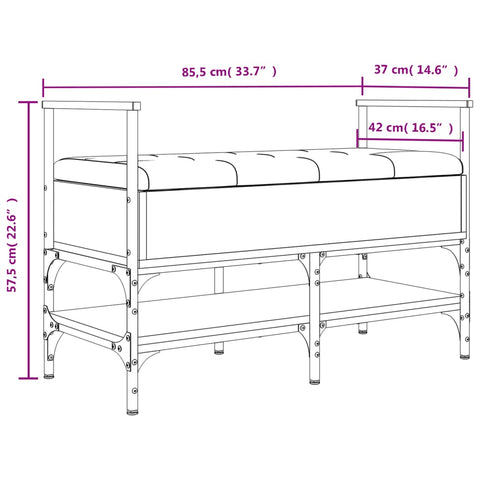 Schuhbank Schwarz 85,5x42x57,5 cm Holzwerkstoff