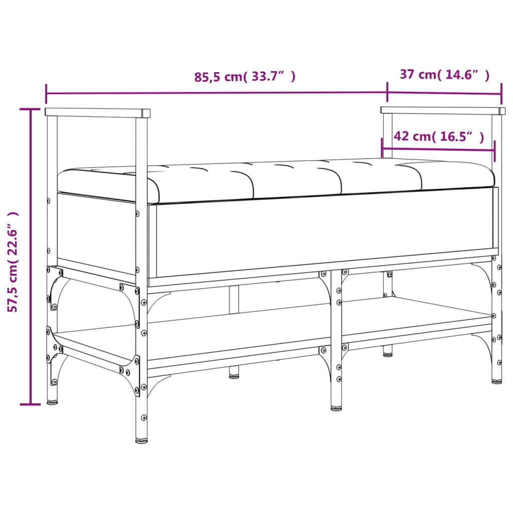 Schuhbank Grau Sonoma 85,5x42x57,5 cm Holzwerkstoff