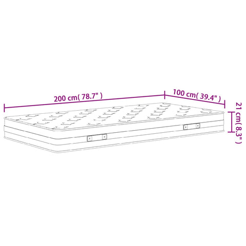 Matratze Bonnell-Federkern Mittel 100x200 cm