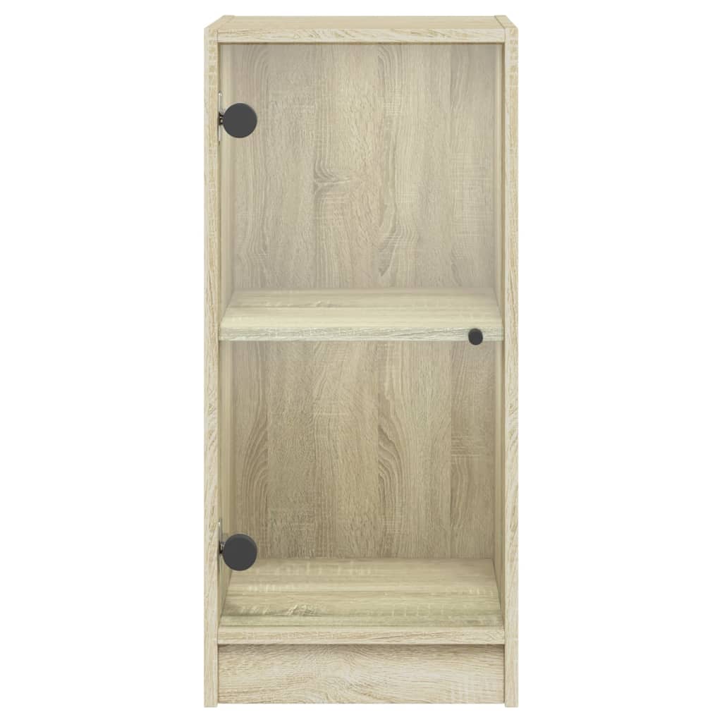 Beistellschrank mit Glastüren Sonoma-Eiche 35x37x75,5 cm