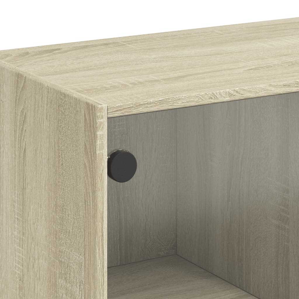 Beistellschrank mit Glastüren Sonoma-Eiche 68x37x75,5 cm