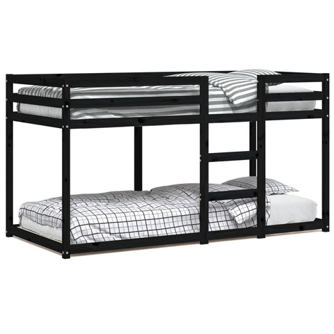 Etagenbett Schwarz 90x200 cm Massivholz Kiefer