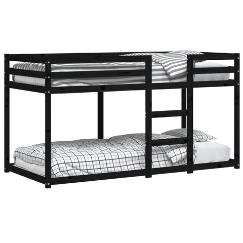 Etagenbett Schwarz 90x200 cm Massivholz Kiefer
