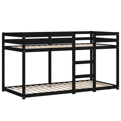 Etagenbett Schwarz 90x200 cm Massivholz Kiefer