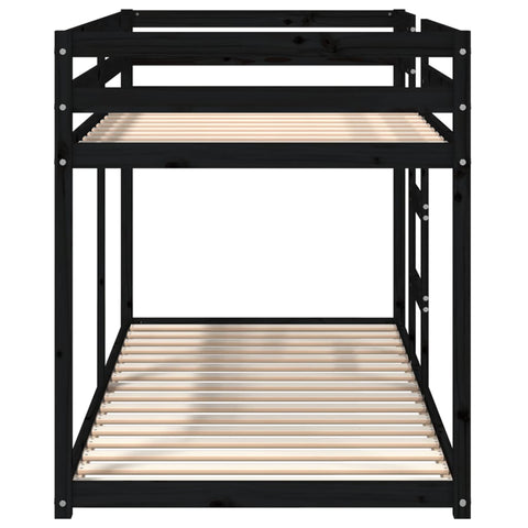 Etagenbett Schwarz 90x200 cm Massivholz Kiefer