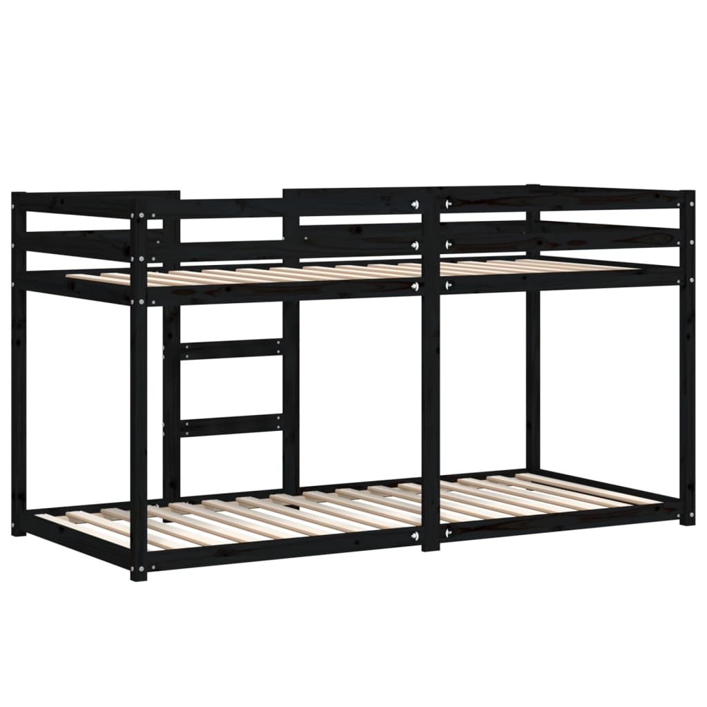 Etagenbett Schwarz 90x200 cm Massivholz Kiefer