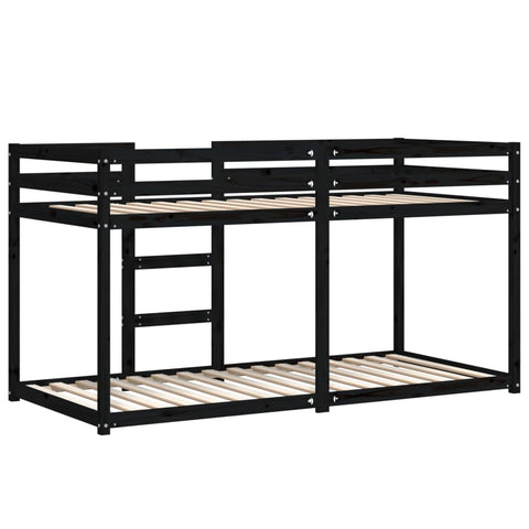 Etagenbett Schwarz 90x200 cm Massivholz Kiefer