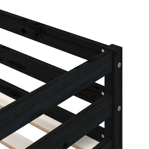 Etagenbett Schwarz 90x200 cm Massivholz Kiefer