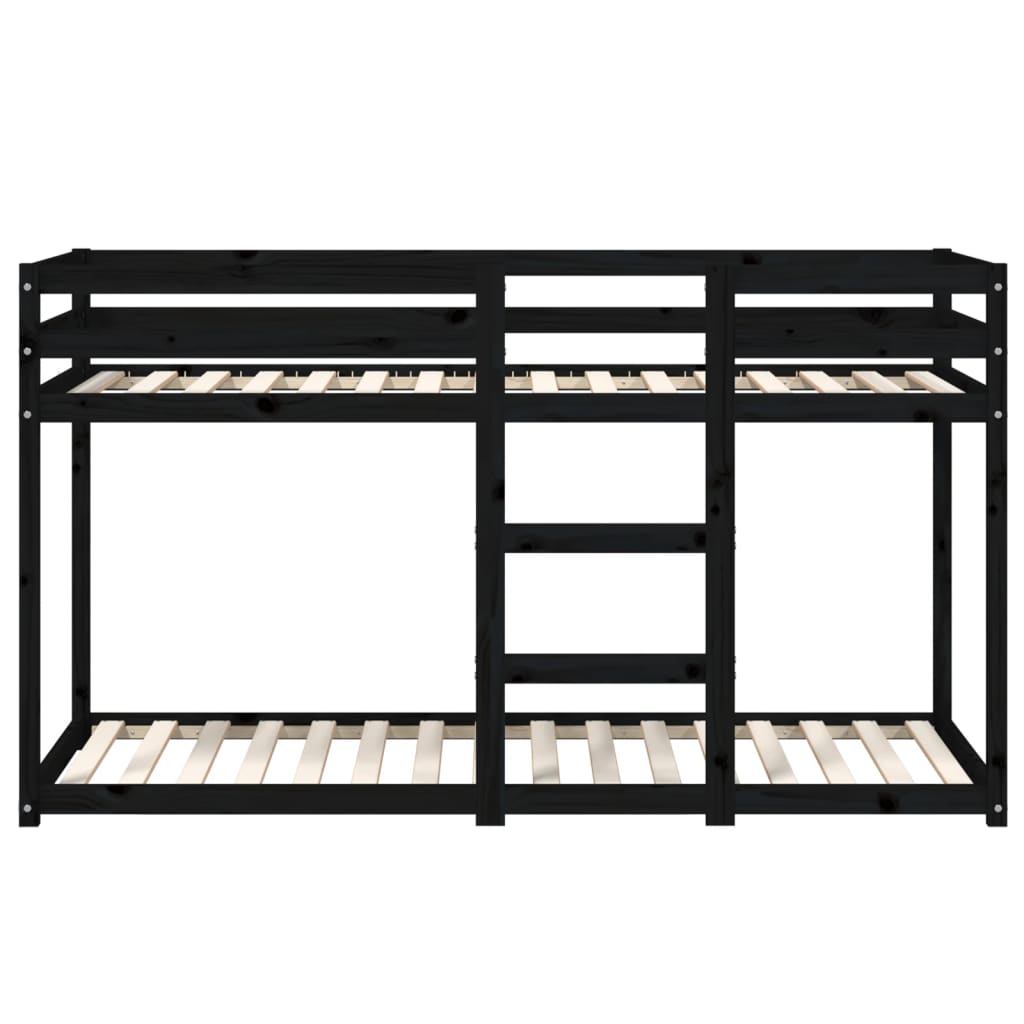 Etagenbett Schwarz 90x190 cm Massivholz Kiefer