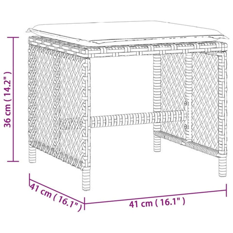 Gartenhocker Kissen 4Stk. Beigemischung 41x41x36 cm Poly Rattan