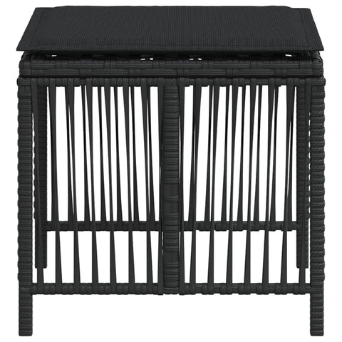 Gartenhocker mit Kissen 4 Stk. Schwarz 41x41x36 cm Poly Rattan