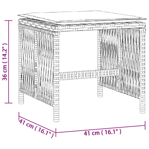 Gartenhocker mit Kissen 4 Stk. Hellgrau 41x41x36 cm Poly Rattan