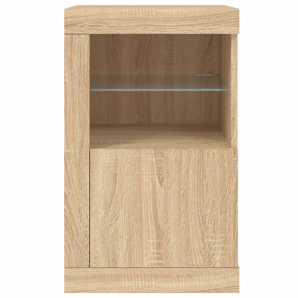 Beistellschrank mit LED-Leuchten Sonoma Eiche Holzwerkstoff