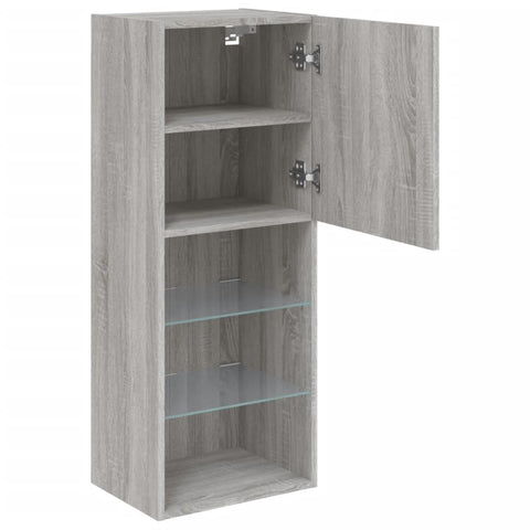 TV-Schrank mit LED-Leuchten Grau Sonoma 40,5x30x102 cm