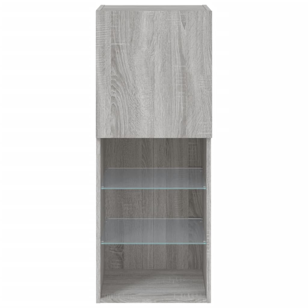 TV-Schrank mit LED-Leuchten Grau Sonoma 40,5x30x102 cm