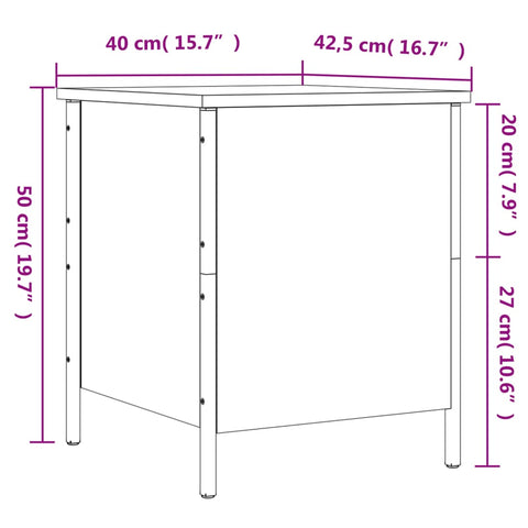 Sitzbank mit Stauraum Schwarz 40x42,5x50 cm Holzwerkstoff