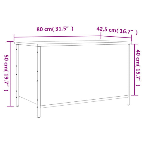 Sitzbank mit Stauraum Räuchereiche 80x42,5x50 cm Holzwerkstoff