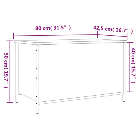 Sitzbank mit Stauraum Grau Sonoma 80x42,5x50 cm Holzwerkstoff