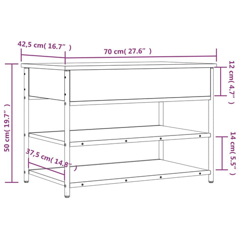 Schuhbank Braun Eichen-Optik 70x42,5x50 cm Holzwerkstoff