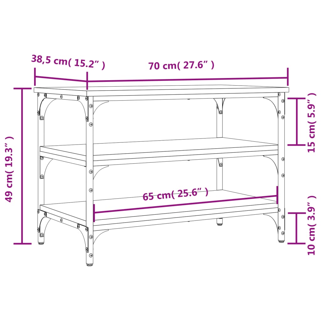 Schuhbank Sonoma-Eiche 70x38,5x49 cm Holzwerkstoff