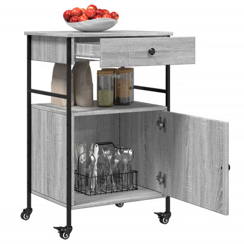 Küchenwagen Grau Sonoma 56x43x89,5 cm Holzwerkstoff