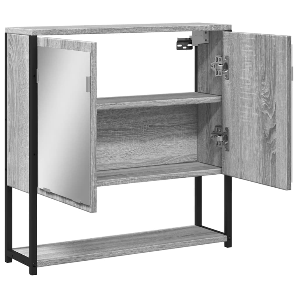 Bad-Spiegelschrank Grau Sonoma 60x16x60 cm Holzwerkstoff