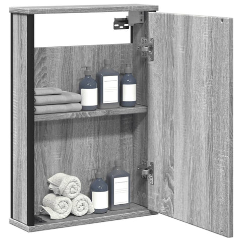 Bad-Spiegelschrank Grau Sonoma 42x12x60 cm Holzwerkstoff