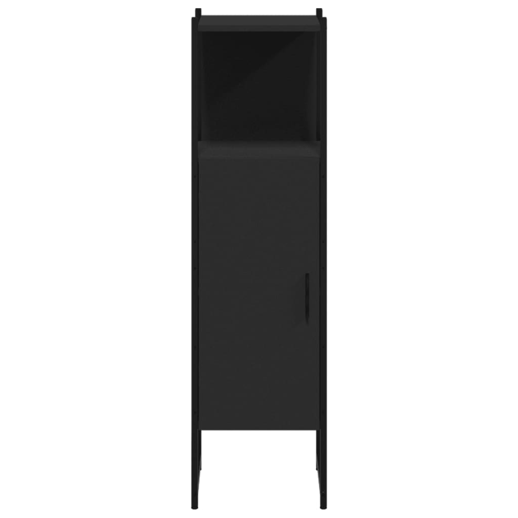 Badschrank Schwarz 33x33x120,5 cm Holzwerkstoff