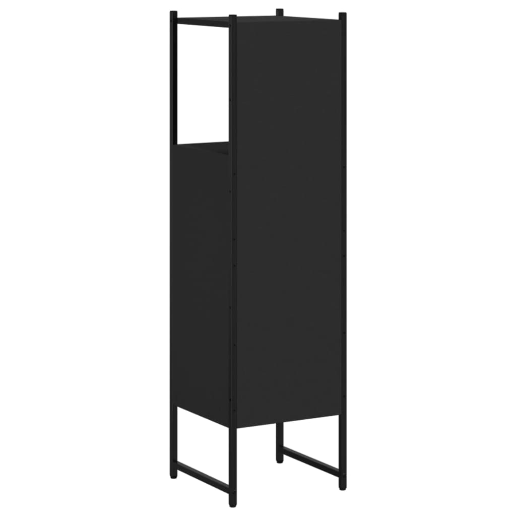 Badschrank Schwarz 33x33x120,5 cm Holzwerkstoff