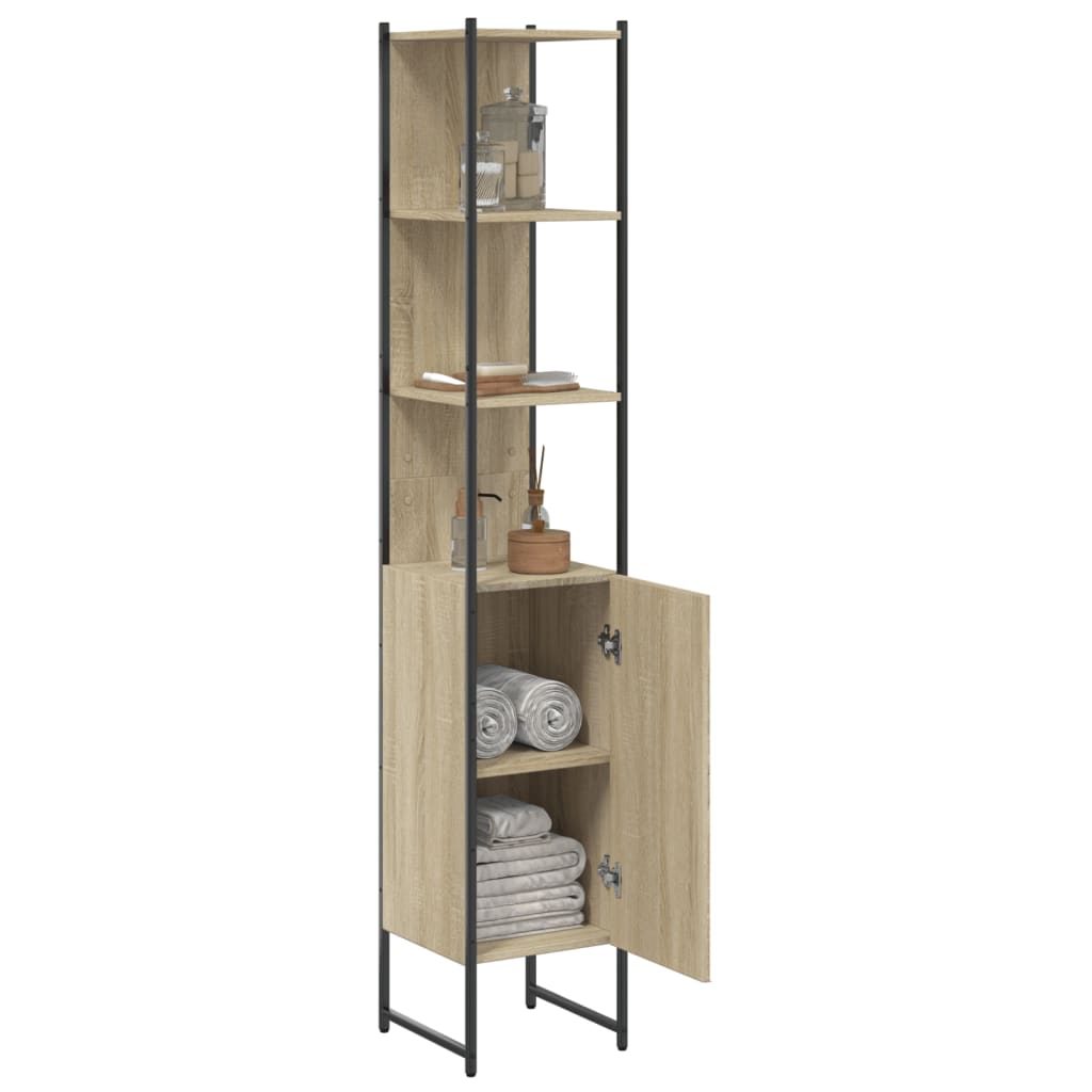 Badschrank Sonoma-Eiche 33x33x185,5 cm Holzwerkstoff