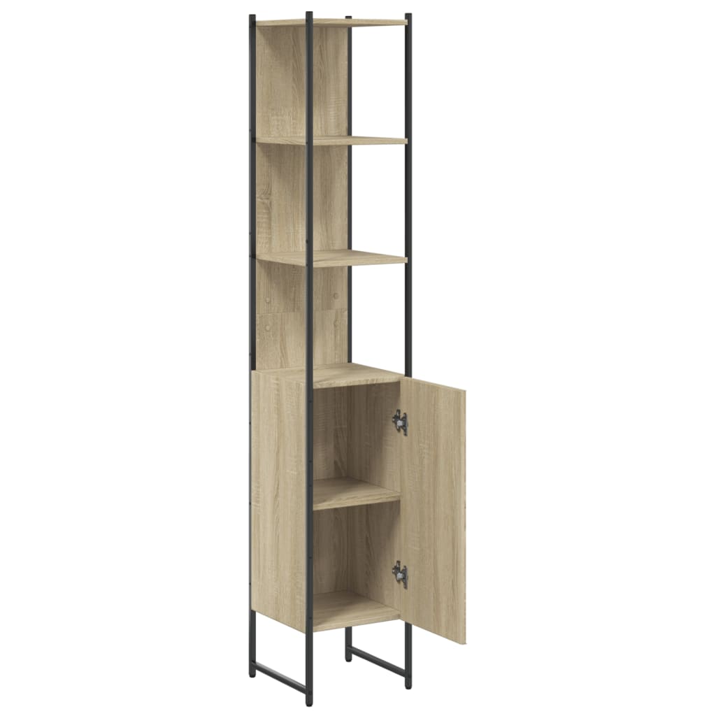 Badschrank Sonoma-Eiche 33x33x185,5 cm Holzwerkstoff