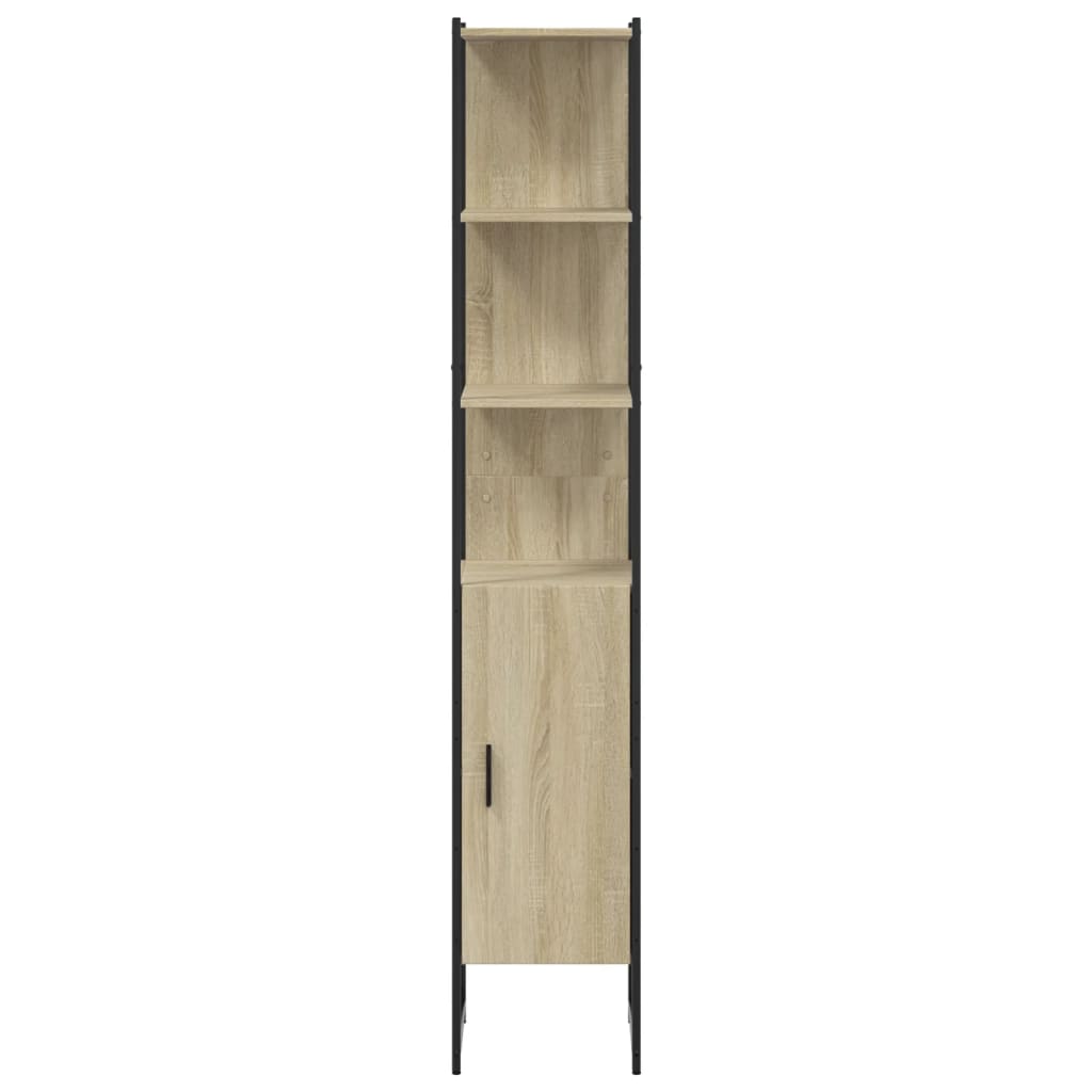 Badschrank Sonoma-Eiche 33x33x185,5 cm Holzwerkstoff