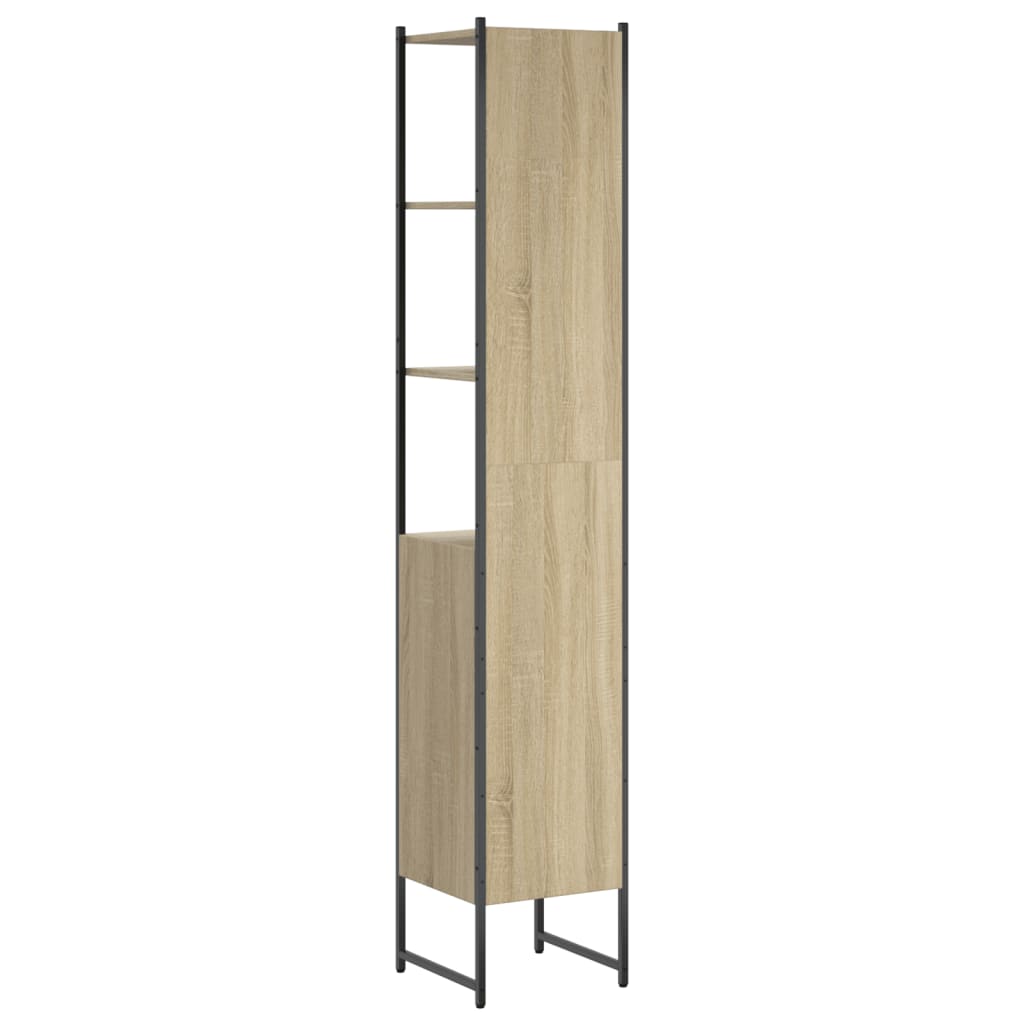 Badschrank Sonoma-Eiche 33x33x185,5 cm Holzwerkstoff