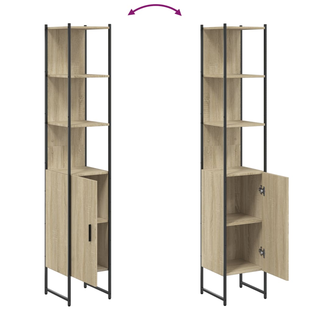 Badschrank Sonoma-Eiche 33x33x185,5 cm Holzwerkstoff