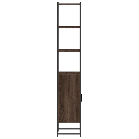 Badschrank Braun Eichen-Optik 33x33x185,5 cm Holzwerkstoff