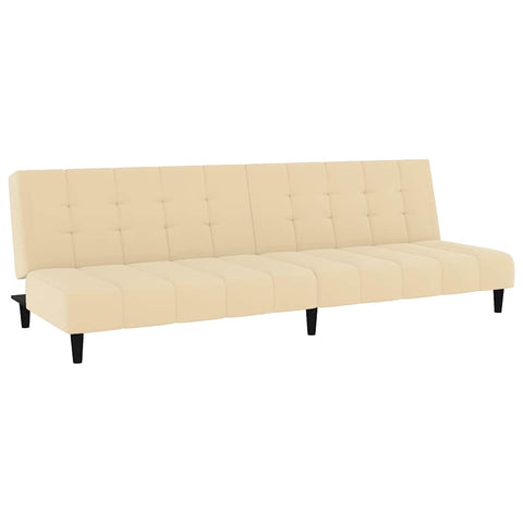 Schlafsofa 2-Sitzer Creme Samt