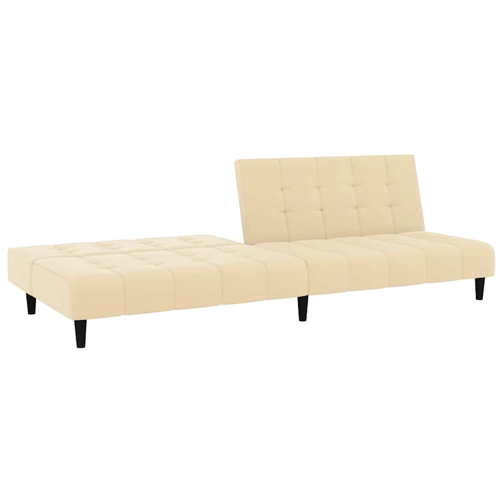 Schlafsofa 2-Sitzer Creme Samt