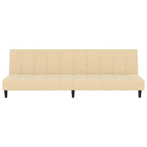 Schlafsofa 2-Sitzer Creme Samt