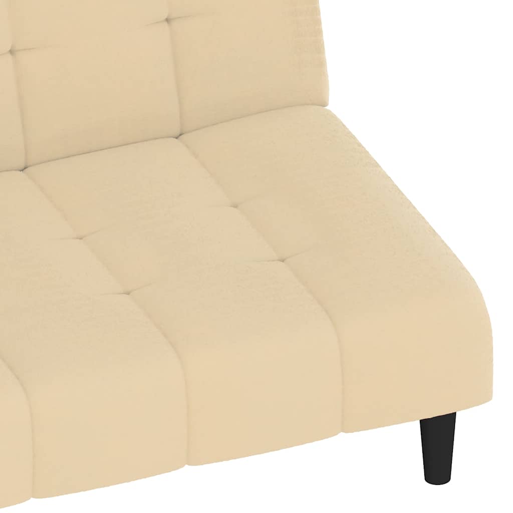 Schlafsofa 2-Sitzer Creme Samt