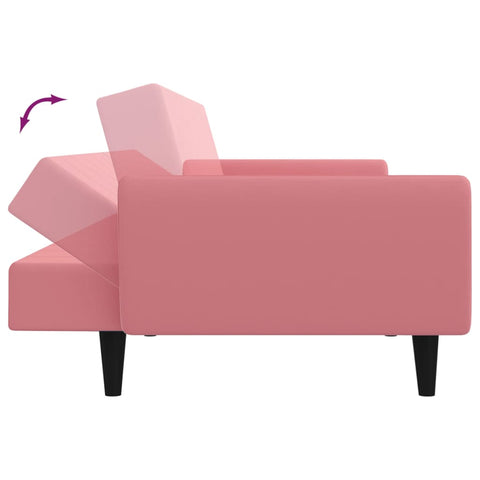 Schlafsofa 2-Sitzer Rosa Samt