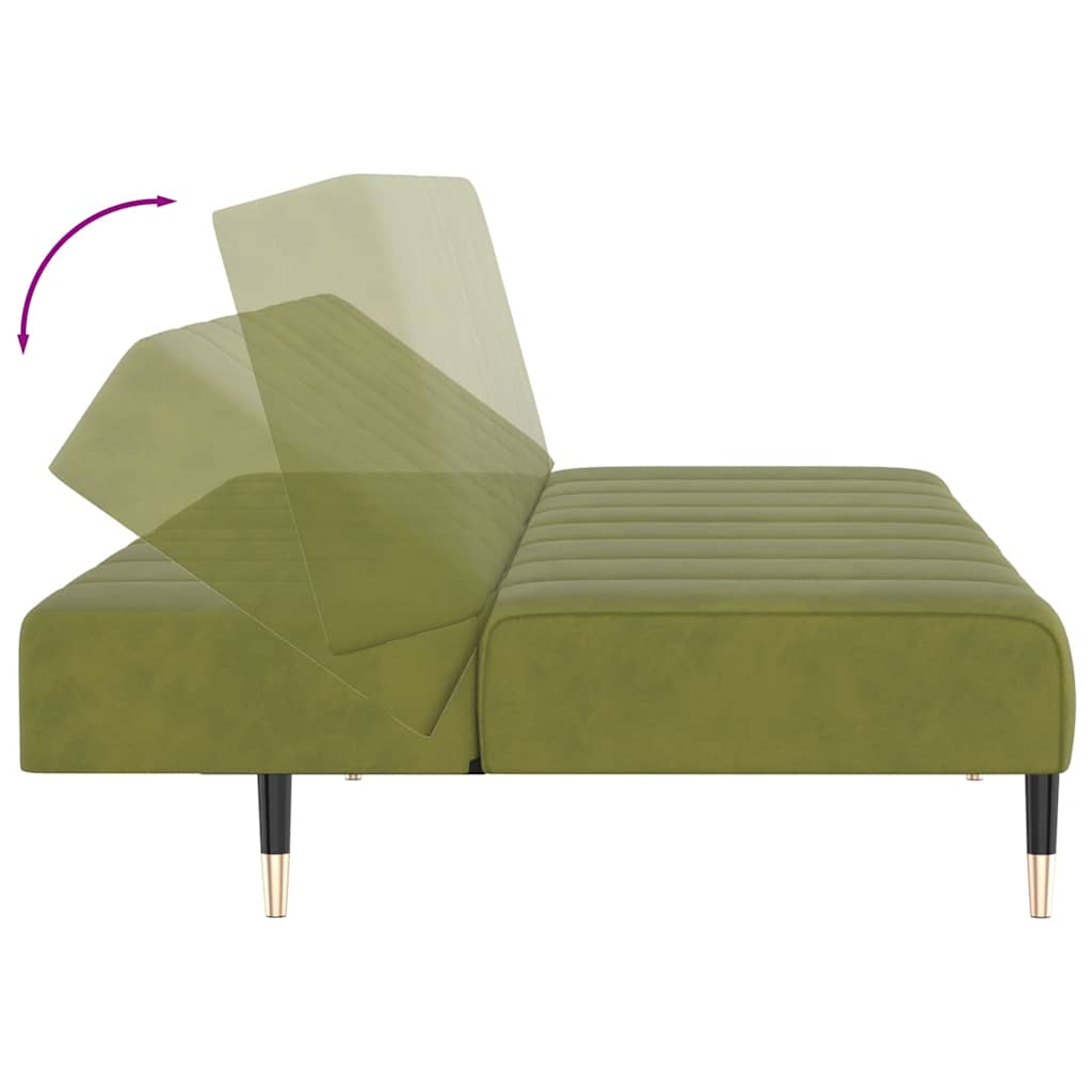 Elegantes Schlafsofa mit Samtbezug und 2-in-1-Funktion – verstellbare Rückenlehnen, 200 cm breit, vielseitig einsetzbar