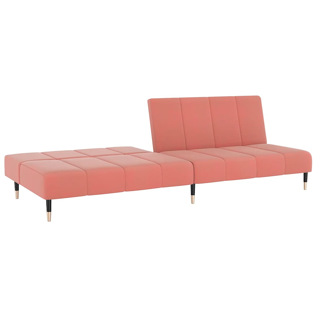 Elegantes Schlafsofa mit Samtbezug und 2-in-1-Funktion – verstellbare Rückenlehnen, 200 cm breit, vielseitig einsetzbar