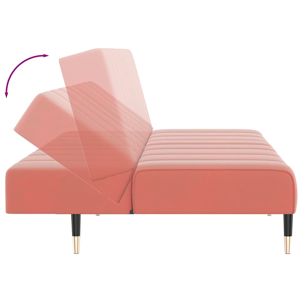 Elegantes Schlafsofa mit Samtbezug und 2-in-1-Funktion – verstellbare Rückenlehnen, 200 cm breit, vielseitig einsetzbar