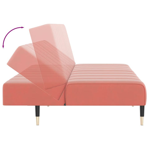 Elegantes Schlafsofa mit Samtbezug und 2-in-1-Funktion – verstellbare Rückenlehnen, 200 cm breit, vielseitig einsetzbar